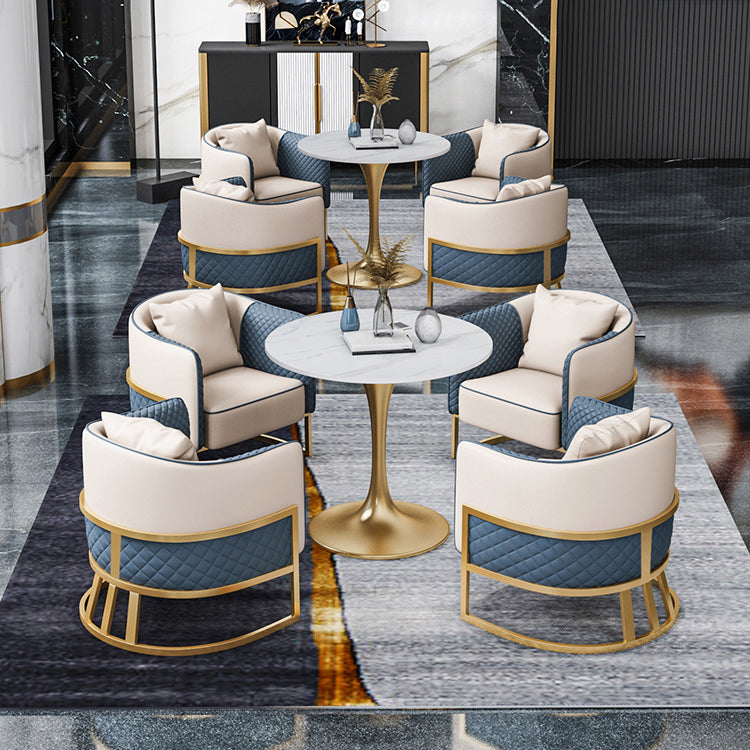 Traditional Luxury Dining Table for Home Round Table with Metal Tulip Base Clearhalo 'Dining Tables & Seating' 'Dining Tables' 'dining_table' 'furn' 'furn_dining_table' 'Furniture' 'Kitchen & Dining Furniture' 6426755