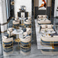 Traditional Luxury Dining Table for Home Round Table with Metal Tulip Base Clearhalo 'Dining Tables & Seating' 'Dining Tables' 'dining_table' 'furn' 'furn_dining_table' 'Furniture' 'Kitchen & Dining Furniture' 6426756