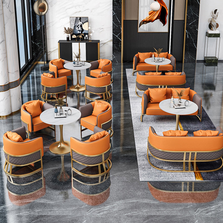 Traditional Luxury Dining Table for Home Round Table with Metal Tulip Base Clearhalo 'Dining Tables & Seating' 'Dining Tables' 'dining_table' 'furn' 'furn_dining_table' 'Furniture' 'Kitchen & Dining Furniture' 6426763