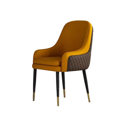Glam Parsons Arm Chair Leather Upholstered Indoor Dining Chair Orange 1 Piece Clearhalo 'Dining Chairs' 'Dining Tables & Seating' 'dining_chair' 'furn' 'furn_dining_chair' 'Furniture' 'Kitchen & Dining Furniture' 6426779