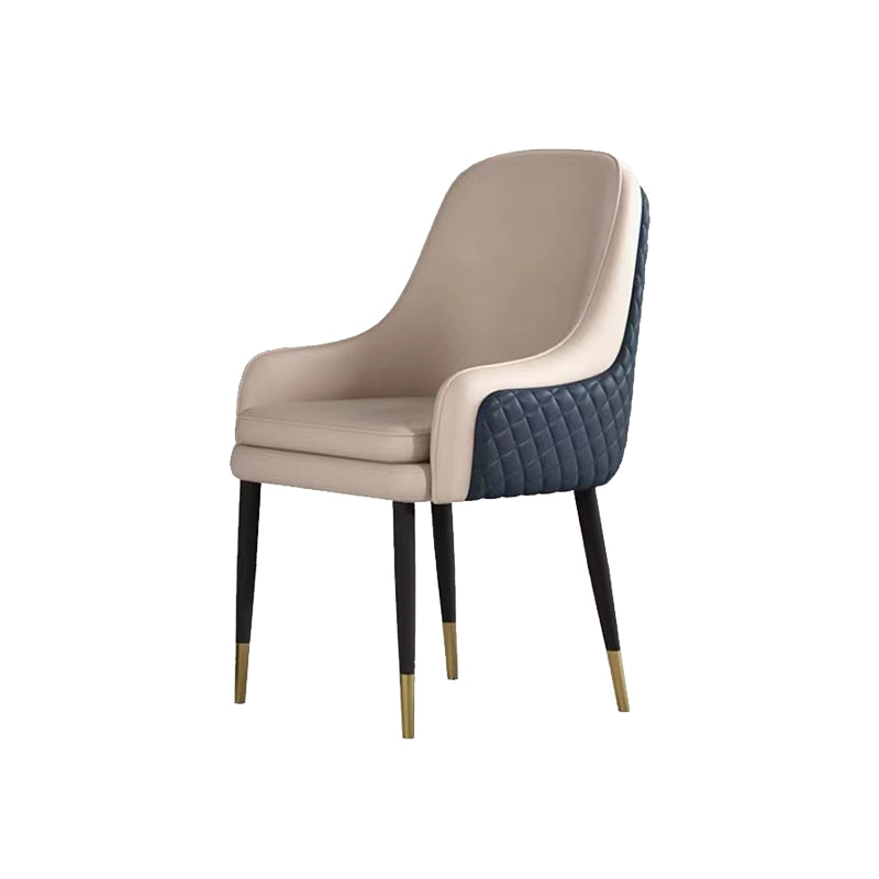 Glam Parsons Arm Chair Leather Upholstered Indoor Dining Chair Clearhalo 'Dining Chairs' 'Dining Tables & Seating' 'dining_chair' 'furn' 'furn_dining_chair' 'Furniture' 'Kitchen & Dining Furniture' 6426787