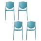 Nordic Armless Side Chairs Open Back Chairs with Plastic Legs for Home Use Dark Blue 4 Piece Set Clearhalo 'Dining Chairs' 'Dining Tables & Seating' 'dining_chair' 'furn' 'furn_dining_chair' 'Furniture' 'Kitchen & Dining Furniture' 6426795