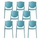 Nordic Armless Side Chairs Open Back Chairs with Plastic Legs for Home Use Dark Blue 8 Piece Set Clearhalo 'Dining Chairs' 'Dining Tables & Seating' 'dining_chair' 'furn' 'furn_dining_chair' 'Furniture' 'Kitchen & Dining Furniture' 6426796