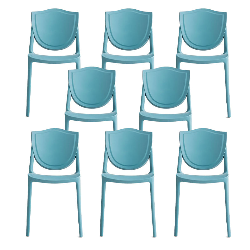 Nordic Armless Side Chairs Open Back Chairs with Plastic Legs for Home Use Dark Blue 8 Piece Set Clearhalo 'Dining Chairs' 'Dining Tables & Seating' 'dining_chair' 'furn' 'furn_dining_chair' 'Furniture' 'Kitchen & Dining Furniture' 6426796
