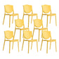 Nordic Armless Side Chairs Open Back Chairs with Plastic Legs for Home Use Yellow 8 Piece Set Clearhalo 'Dining Chairs' 'Dining Tables & Seating' 'dining_chair' 'furn' 'furn_dining_chair' 'Furniture' 'Kitchen & Dining Furniture' 6426801