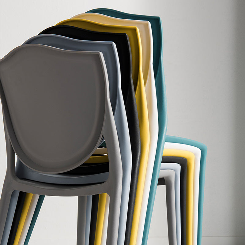 Nordic Armless Side Chairs Open Back Chairs with Plastic Legs for Home Use Clearhalo 'Dining Chairs' 'Dining Tables & Seating' 'dining_chair' 'furn' 'furn_dining_chair' 'Furniture' 'Kitchen & Dining Furniture' 6426803