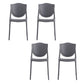 Nordic Armless Side Chairs Open Back Chairs with Plastic Legs for Home Use Black 4 Piece Set Clearhalo 'Dining Chairs' 'Dining Tables & Seating' 'dining_chair' 'furn' 'furn_dining_chair' 'Furniture' 'Kitchen & Dining Furniture' 6426804