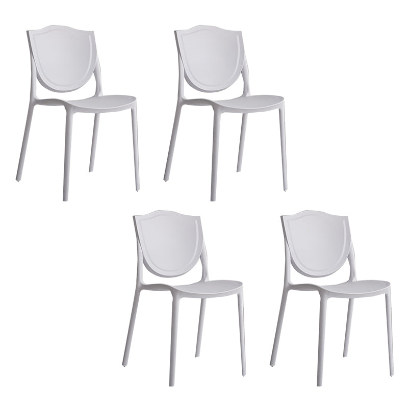 Nordic Armless Side Chairs Open Back Chairs with Plastic Legs for Home Use White 4 Piece Set Clearhalo 'Dining Chairs' 'Dining Tables & Seating' 'dining_chair' 'furn' 'furn_dining_chair' 'Furniture' 'Kitchen & Dining Furniture' 6426806