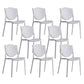 Nordic Armless Side Chairs Open Back Chairs with Plastic Legs for Home Use White 8 Piece Set Clearhalo 'Dining Chairs' 'Dining Tables & Seating' 'dining_chair' 'furn' 'furn_dining_chair' 'Furniture' 'Kitchen & Dining Furniture' 6426807