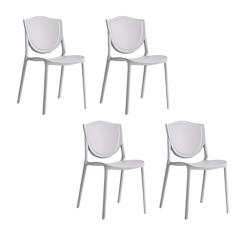 Nordic Armless Side Chairs Open Back Chairs with Plastic Legs for Home Use Grey 4 Piece Set Clearhalo 'Dining Chairs' 'Dining Tables & Seating' 'dining_chair' 'furn' 'furn_dining_chair' 'Furniture' 'Kitchen & Dining Furniture' 6426808