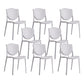 Nordic Armless Side Chairs Open Back Chairs with Plastic Legs for Home Use Grey 8 Piece Set Clearhalo 'Dining Chairs' 'Dining Tables & Seating' 'dining_chair' 'furn' 'furn_dining_chair' 'Furniture' 'Kitchen & Dining Furniture' 6426809