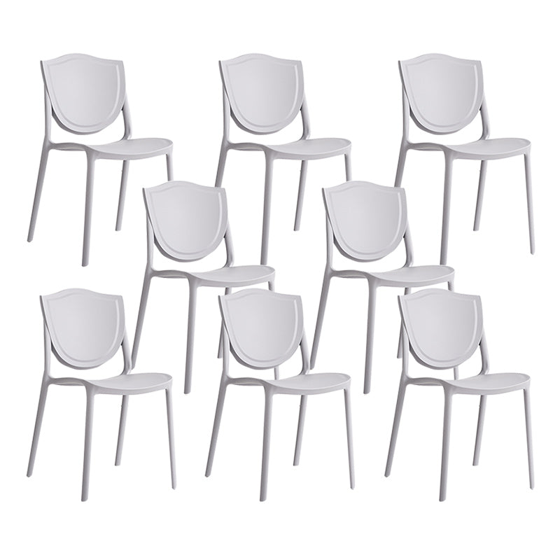 Nordic Armless Side Chairs Open Back Chairs with Plastic Legs for Home Use Grey 8 Piece Set Clearhalo 'Dining Chairs' 'Dining Tables & Seating' 'dining_chair' 'furn' 'furn_dining_chair' 'Furniture' 'Kitchen & Dining Furniture' 6426809