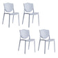 Nordic Armless Side Chairs Open Back Chairs with Plastic Legs for Home Use Gray-Blue 4 Piece Set Clearhalo 'Dining Chairs' 'Dining Tables & Seating' 'dining_chair' 'furn' 'furn_dining_chair' 'Furniture' 'Kitchen & Dining Furniture' 6426810