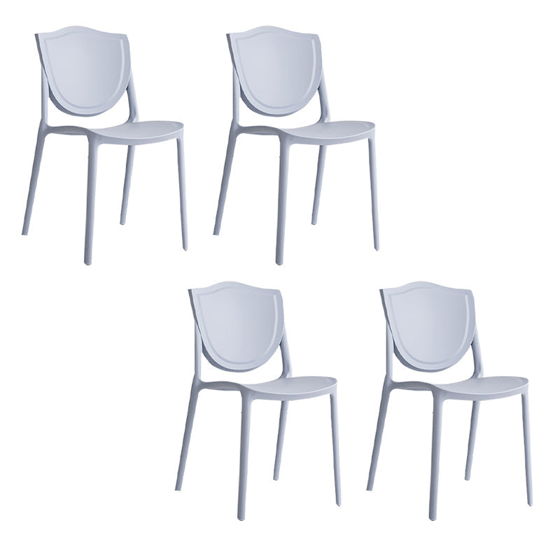Nordic Armless Side Chairs Open Back Chairs with Plastic Legs for Home Use Gray-Blue 4 Piece Set Clearhalo 'Dining Chairs' 'Dining Tables & Seating' 'dining_chair' 'furn' 'furn_dining_chair' 'Furniture' 'Kitchen & Dining Furniture' 6426810