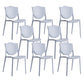 Nordic Armless Side Chairs Open Back Chairs with Plastic Legs for Home Use Gray-Blue 8 Piece Set Clearhalo 'Dining Chairs' 'Dining Tables & Seating' 'dining_chair' 'furn' 'furn_dining_chair' 'Furniture' 'Kitchen & Dining Furniture' 6426811