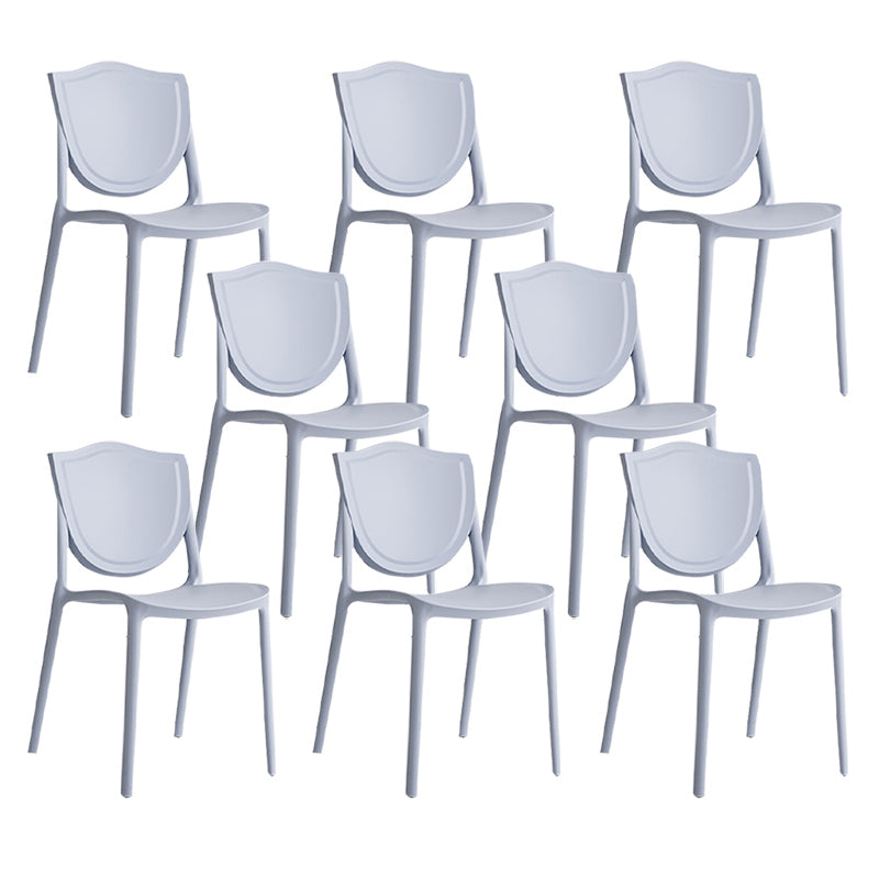 Nordic Armless Side Chairs Open Back Chairs with Plastic Legs for Home Use Gray-Blue 8 Piece Set Clearhalo 'Dining Chairs' 'Dining Tables & Seating' 'dining_chair' 'furn' 'furn_dining_chair' 'Furniture' 'Kitchen & Dining Furniture' 6426811