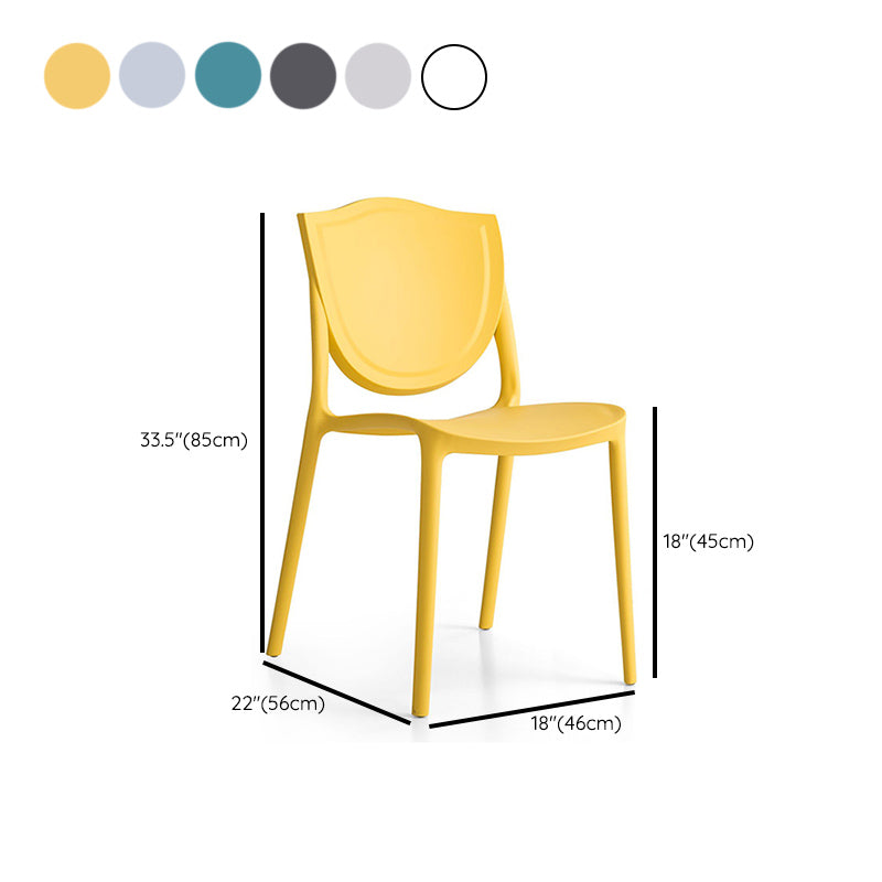 Nordic Armless Side Chairs Open Back Chairs with Plastic Legs for Home Use Clearhalo 'Dining Chairs' 'Dining Tables & Seating' 'dining_chair' 'furn' 'furn_dining_chair' 'Furniture' 'Kitchen & Dining Furniture' 6426812