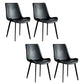 Industrial Style Faux Leather Chair Armless Side Chairs with Metal Legs