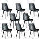 Industrial Style Faux Leather Chair Armless Side Chairs with Metal Legs