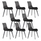 Industrial Style Faux Leather Chair Armless Side Chairs with Metal Legs