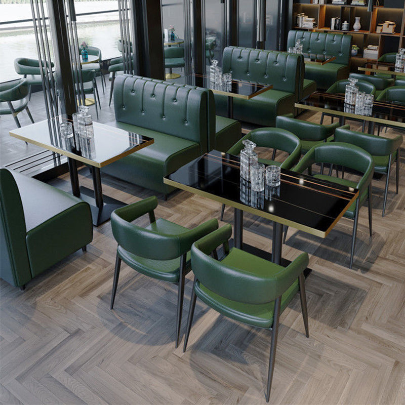 緑の現代的なオープンバックダイニングチェア布張りダイニングチェア