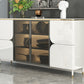 Contemporary Buffet Sideboard Stone Buffet Stand with Cabinets Clearhalo 'buffet_sideboard' 'Buffets & Sideboards' 'furn' 'furn_buffet_sideboard' 'Furniture' 'Kitchen & Dining Furniture' 6426893