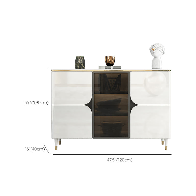 Contemporary Buffet Sideboard Stone Buffet Stand with Cabinets Clearhalo 'buffet_sideboard' 'Buffets & Sideboards' 'furn' 'furn_buffet_sideboard' 'Furniture' 'Kitchen & Dining Furniture' 6426897