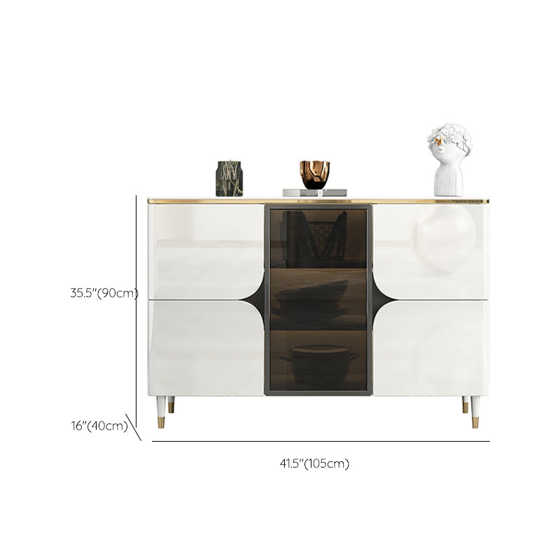 Contemporary Buffet Sideboard Stone Buffet Stand with Cabinets Clearhalo 'buffet_sideboard' 'Buffets & Sideboards' 'furn' 'furn_buffet_sideboard' 'Furniture' 'Kitchen & Dining Furniture' 6426900
