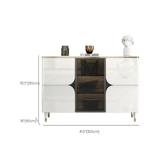 Contemporary Buffet Sideboard Stone Buffet Stand with Cabinets Clearhalo 'buffet_sideboard' 'Buffets & Sideboards' 'furn' 'furn_buffet_sideboard' 'Furniture' 'Kitchen & Dining Furniture' 6426900