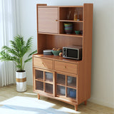 Servegnate -sideboard contemporanea supporto a buffet in legno massiccio con armadi e cassetti