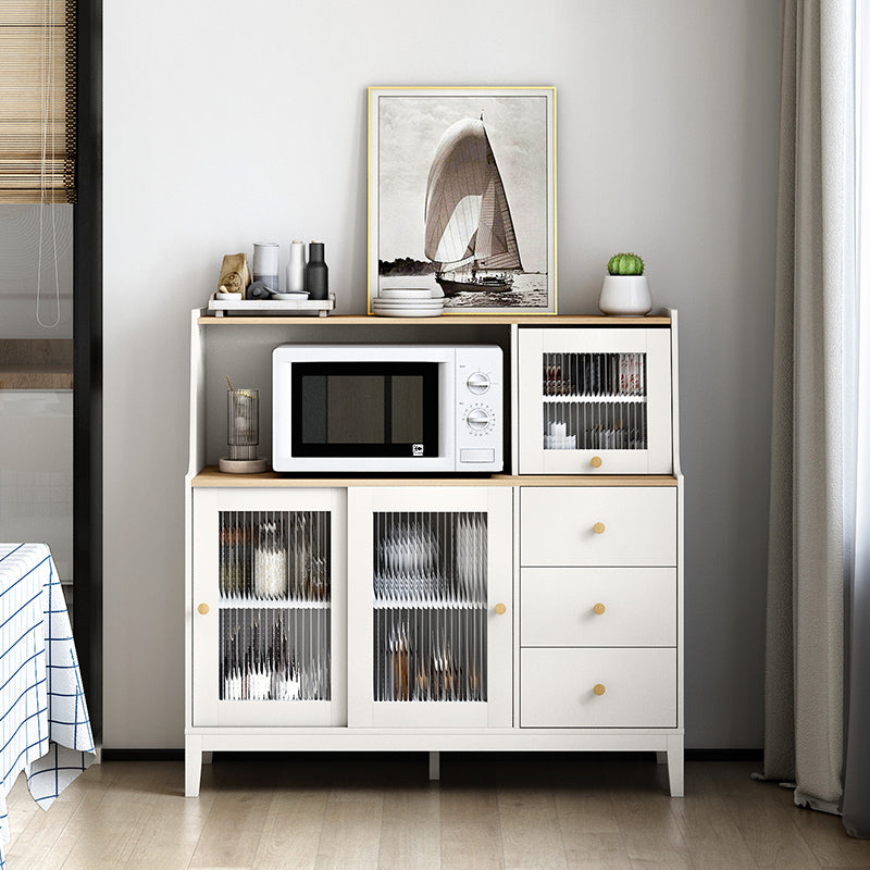 Stegno a buffet in legno in stile contemporaneo con mobile e cassetti
