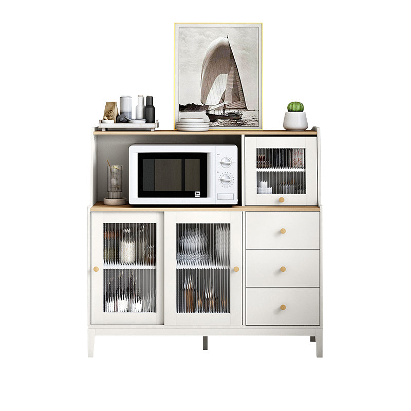 Stegno a buffet in legno in stile contemporaneo con mobile e cassetti