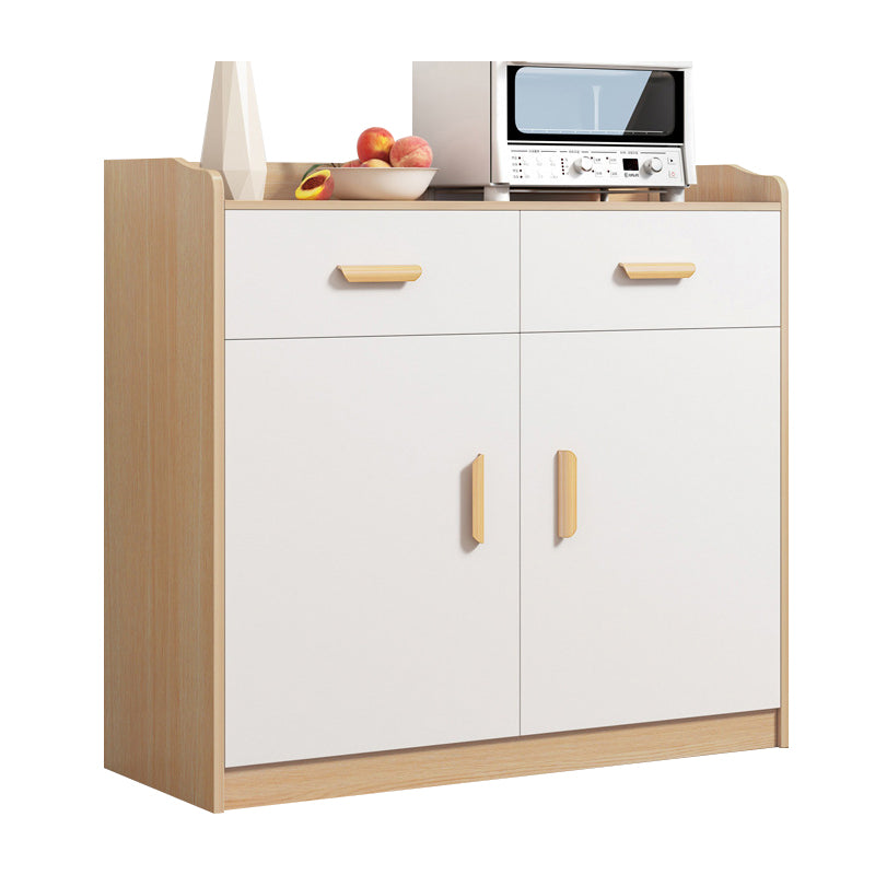 Contemporary Style Buffet Sideboard Wood Sideboard with Cabinets and Drawer 33"L x 13"W x 31.5"H Natural Clearhalo 'buffet_sideboard' 'Buffets & Sideboards' 'furn' 'furn_buffet_sideboard' 'Furniture' 'Kitchen & Dining Furniture' 6427193