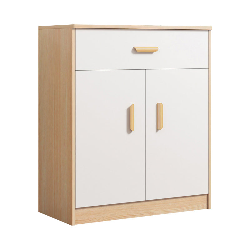 Contemporary Style Buffet Sideboard Wood Sideboard with Cabinets and Drawer 24"L x 13"W x 35"H Natural Clearhalo 'buffet_sideboard' 'Buffets & Sideboards' 'furn' 'furn_buffet_sideboard' 'Furniture' 'Kitchen & Dining Furniture' 6427199