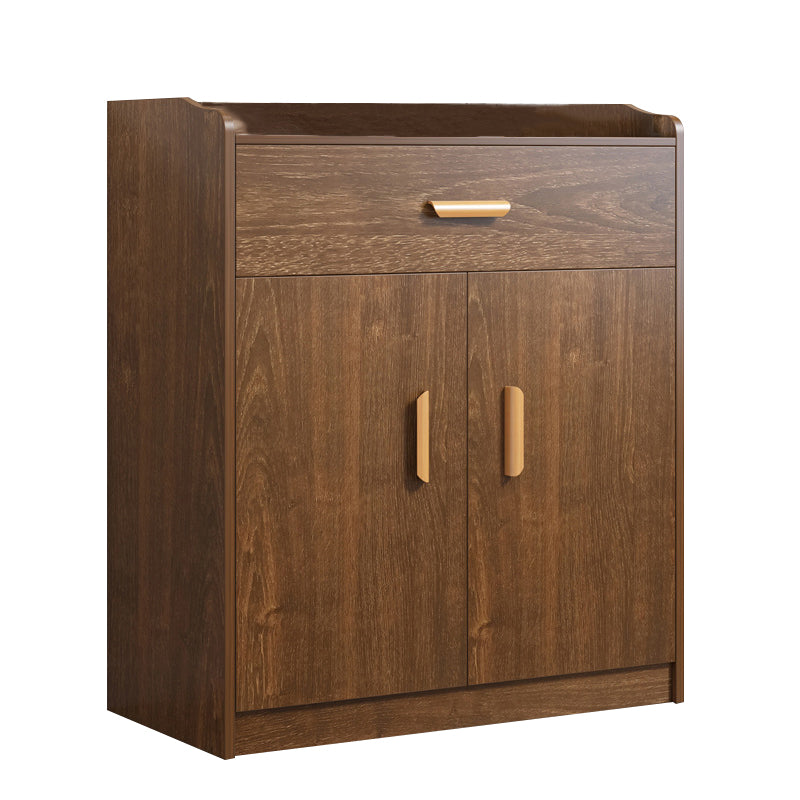 Contemporary Style Buffet Sideboard Wood Sideboard with Cabinets and Drawer 25"L x 13"W x 31.5"H Walnut Clearhalo 'buffet_sideboard' 'Buffets & Sideboards' 'furn' 'furn_buffet_sideboard' 'Furniture' 'Kitchen & Dining Furniture' 6427200