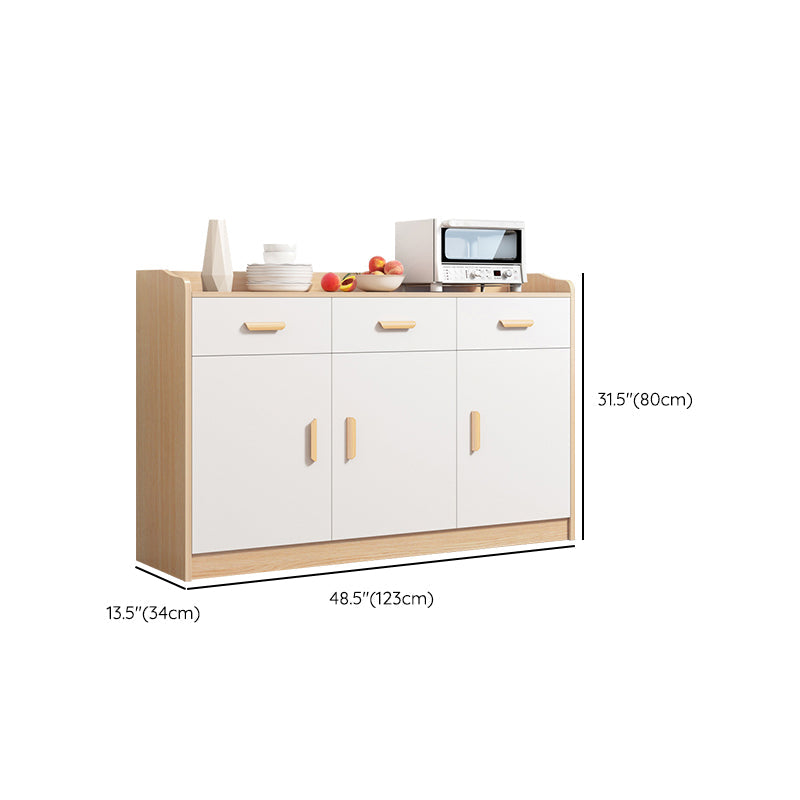 Contemporary Style Buffet Sideboard Wood Sideboard with Cabinets and Drawer Clearhalo 'buffet_sideboard' 'Buffets & Sideboards' 'furn' 'furn_buffet_sideboard' 'Furniture' 'Kitchen & Dining Furniture' 6427214