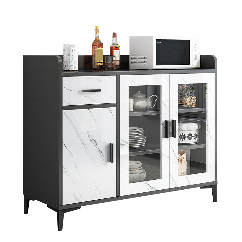 Contemporary Style Buffet Sideboard Wood Sideboard with Cabinets 35"L x 14"W x 35"H Clearhalo 'buffet_sideboard' 'Buffets & Sideboards' 'furn' 'furn_buffet_sideboard' 'Furniture' 'Kitchen & Dining Furniture' 6427217