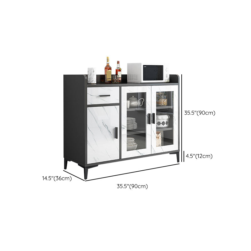 Contemporary Style Buffet Sideboard Wood Sideboard with Cabinets Clearhalo 'buffet_sideboard' 'Buffets & Sideboards' 'furn' 'furn_buffet_sideboard' 'Furniture' 'Kitchen & Dining Furniture' 6427223