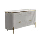 Glam Style Sideboard Buffet Faux Marble Cabinets Buffet Sideboard 55"L x 16"W x 31"H White Clearhalo 'buffet_sideboard' 'Buffets & Sideboards' 'furn' 'furn_buffet_sideboard' 'Furniture' 'Kitchen & Dining Furniture' 6427228