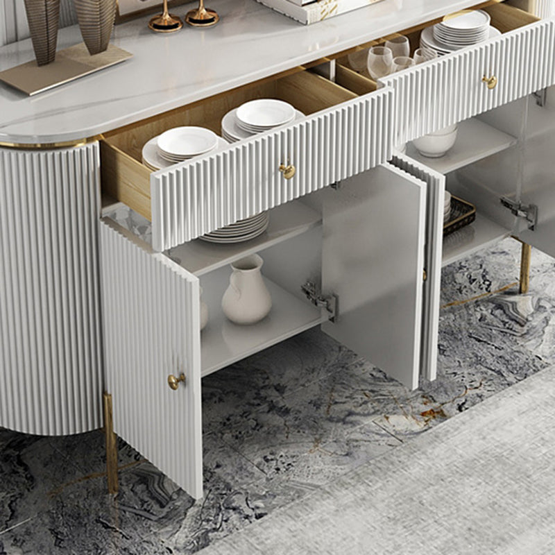 Glam Style Sideboard Buffet Faux Marble Cabinets Buffet Sideboard Clearhalo 'buffet_sideboard' 'Buffets & Sideboards' 'furn' 'furn_buffet_sideboard' 'Furniture' 'Kitchen & Dining Furniture' 6427233