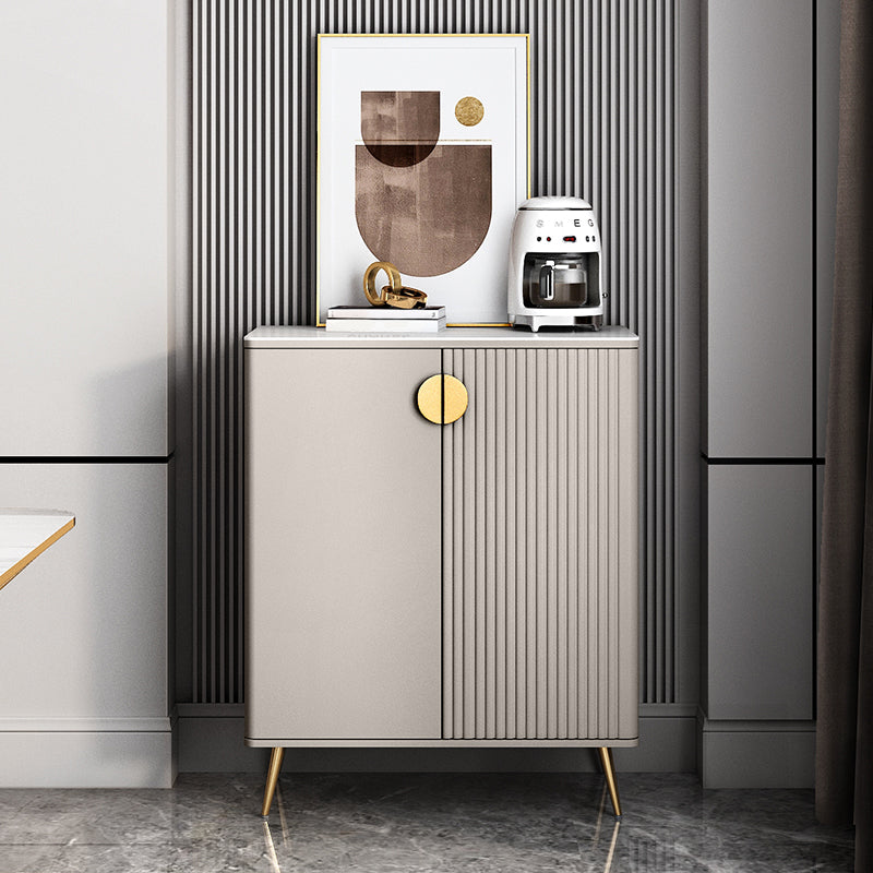 Glam Style Dining Buffet Stone Sideboard Table with Cabinets 31"L x 16"W x 39"H Champagne Clearhalo 'buffet_sideboard' 'Buffets & Sideboards' 'furn' 'furn_buffet_sideboard' 'Furniture' 'Kitchen & Dining Furniture' 6427308