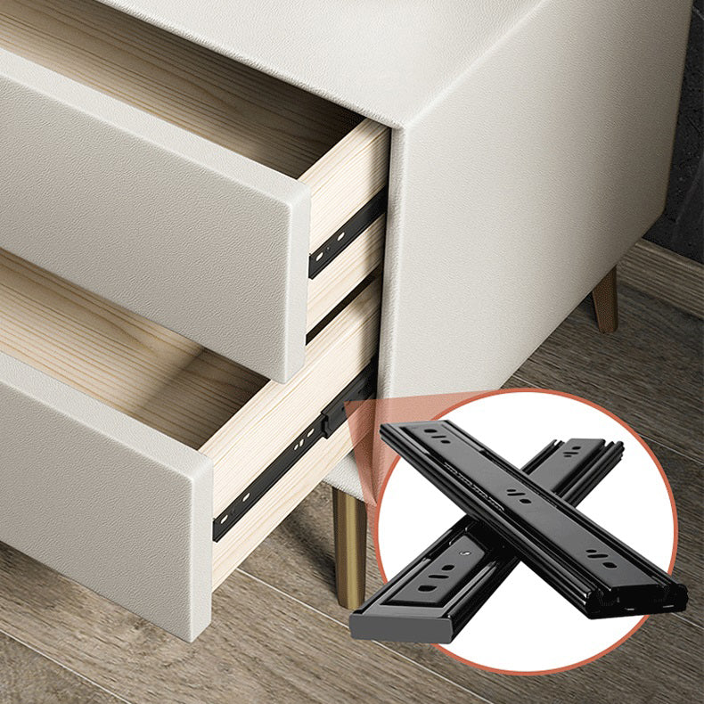 Comodino moderno di accento comodino in legno massiccio con 2 cassetti