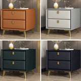 Comodino moderno di accento comodino in legno massiccio con 2 cassetti