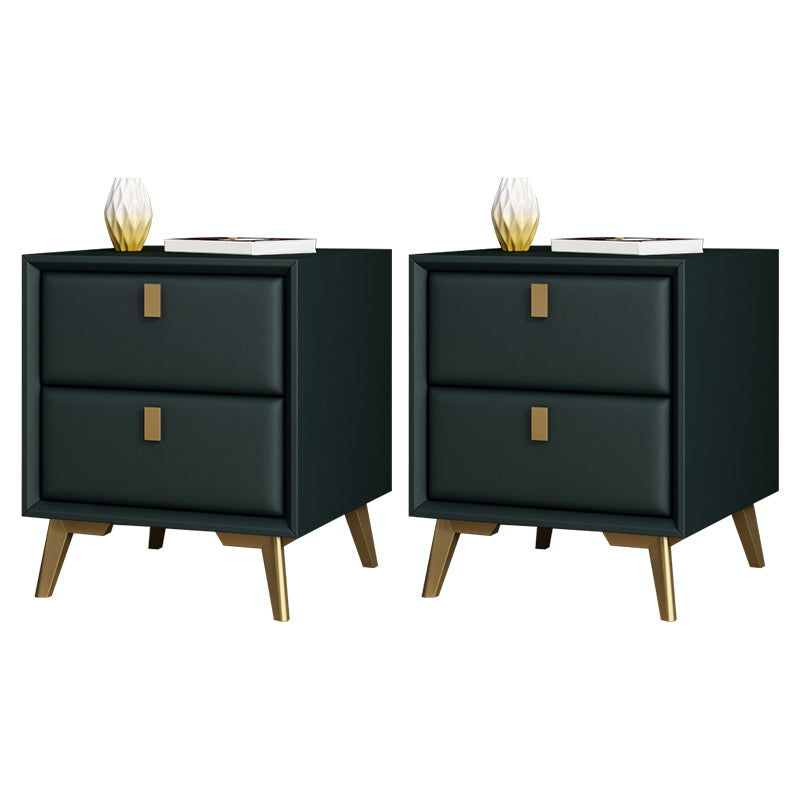 Comodino moderno di accento comodino in legno massiccio con 2 cassetti