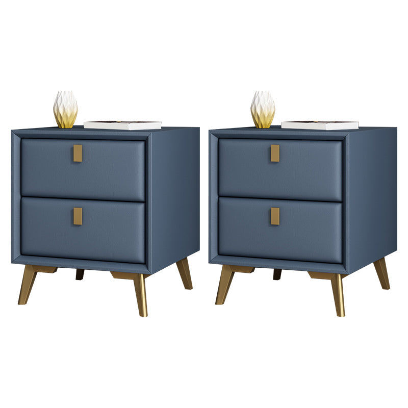 Comodino moderno di accento comodino in legno massiccio con 2 cassetti