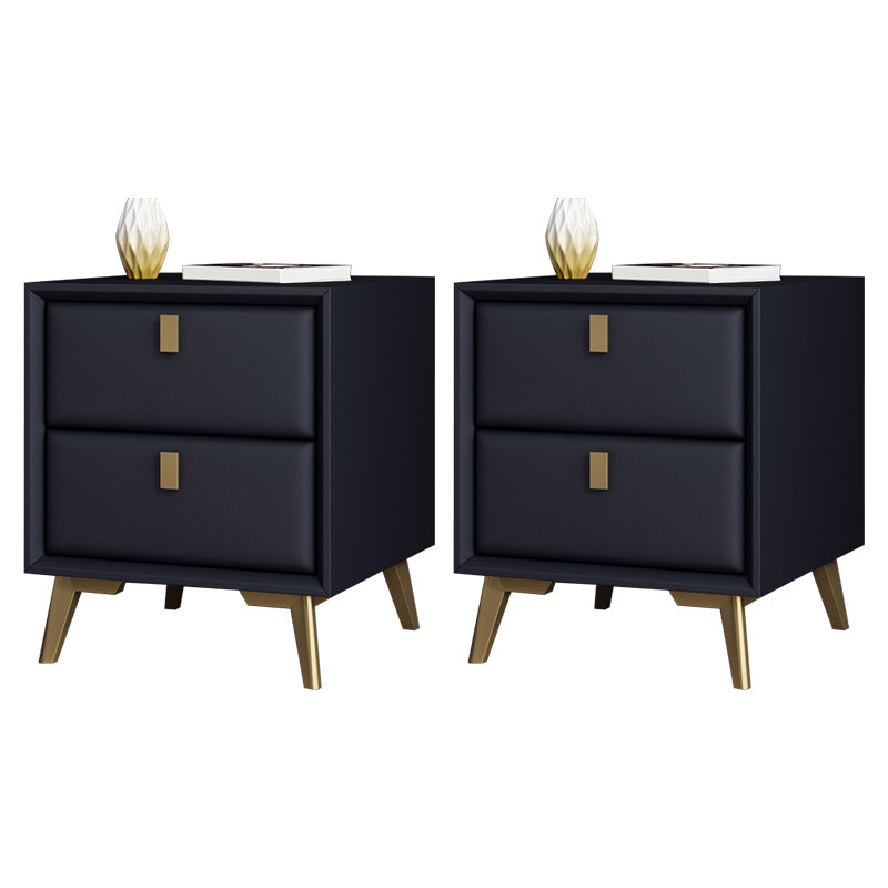 Comodino moderno di accento comodino in legno massiccio con 2 cassetti