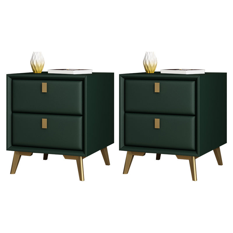 Comodino moderno di accento comodino in legno massiccio con 2 cassetti