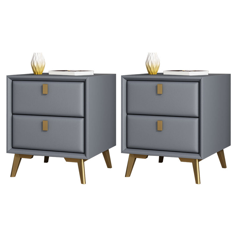 Comodino moderno di accento comodino in legno massiccio con 2 cassetti