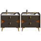 2 Drawer Contemporary Bed Nightstand Night Table ,19.7" Tall Dark Coffee 2 Piece Set Clearhalo 'Bedroom Furniture' 'furn' 'furn_night_stand' 'Furniture' 'night_stand' 'Nightstands' 6427756