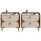 2 Drawer Contemporary Bed Nightstand Night Table ,19.7" Tall Light Coffee 2 Piece Set Clearhalo 'Bedroom Furniture' 'furn' 'furn_night_stand' 'Furniture' 'night_stand' 'Nightstands' 6427757